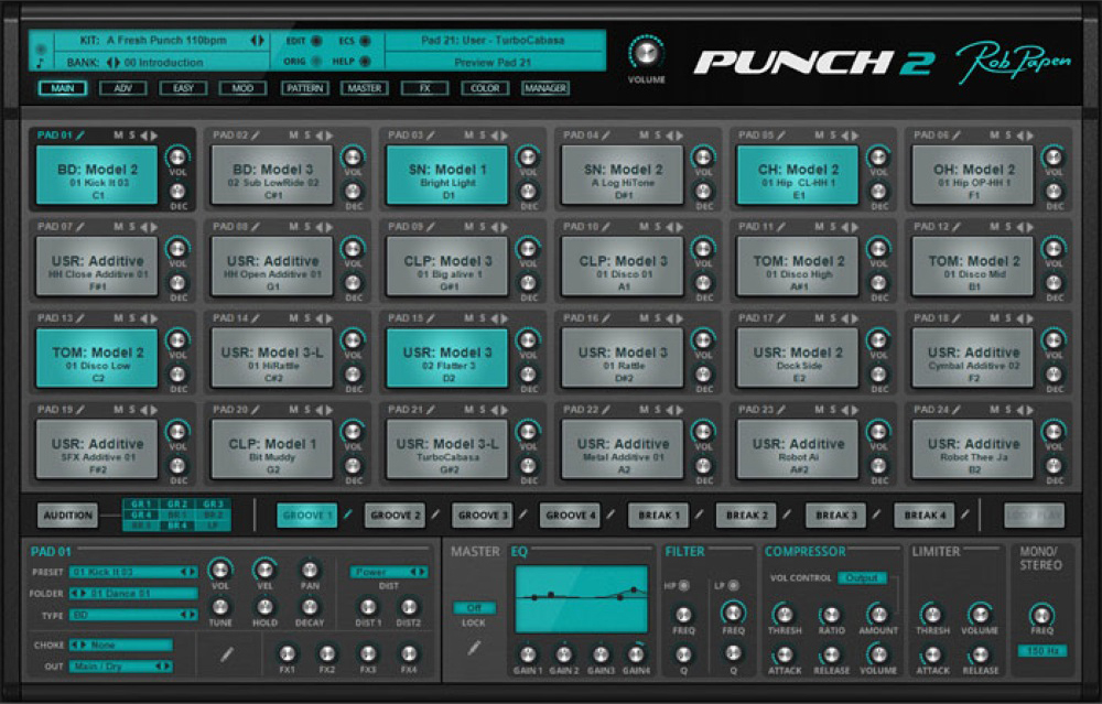 Rob Papen（ロブ・パペン） PUNCH 2 バーチャルドラムシンセサイザー ソフトウェア音源
