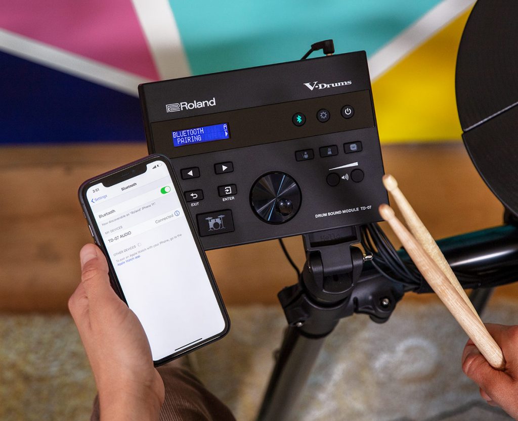 Roland TD-07KV 電子ドラム ドラムキット Bluetooth接続イメージ画像