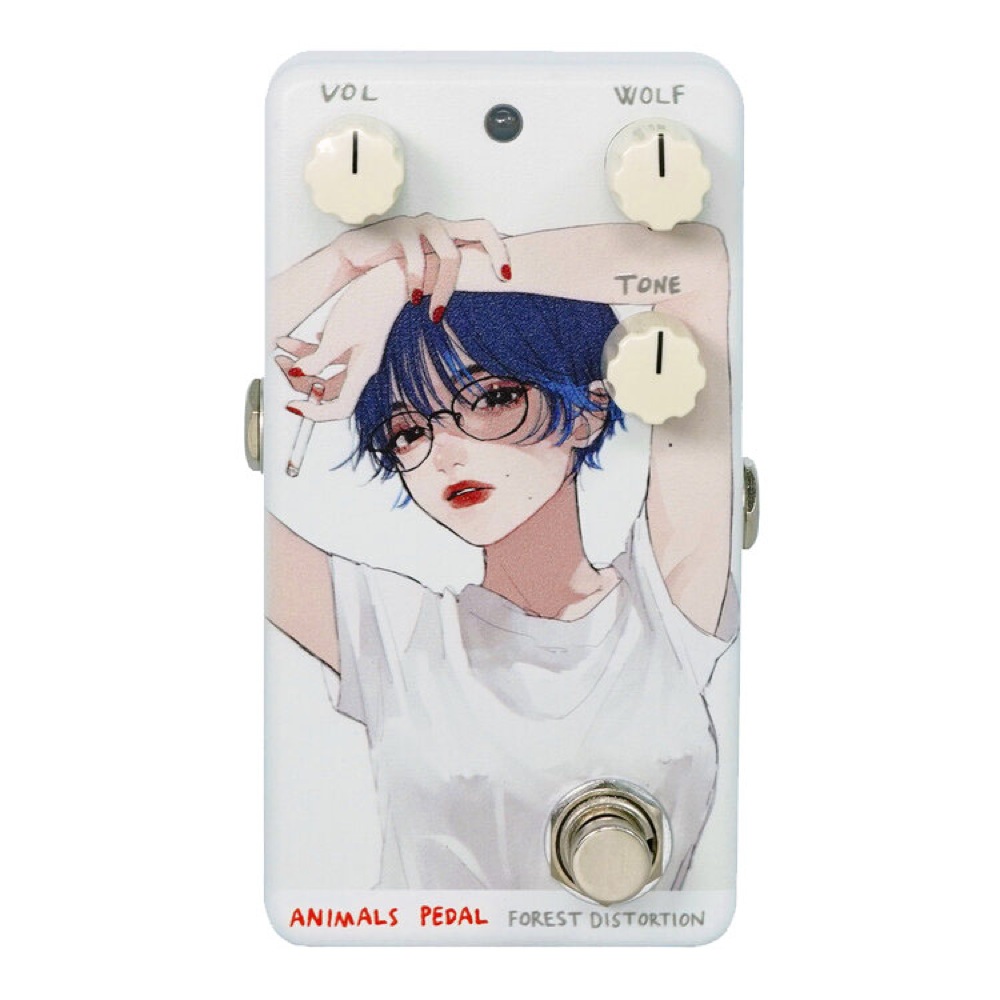 Animals Pedal Custom Illustrated 024 I Was A Wolf In The Forest Distortion by tamimoon 無題1 白ノブ ギターエフェクター