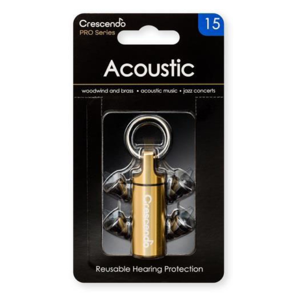 Crescendo Pro Acoustic 15 イヤープロテクター 耳栓 管楽器/アコースティック音楽/ジャズコンサート用