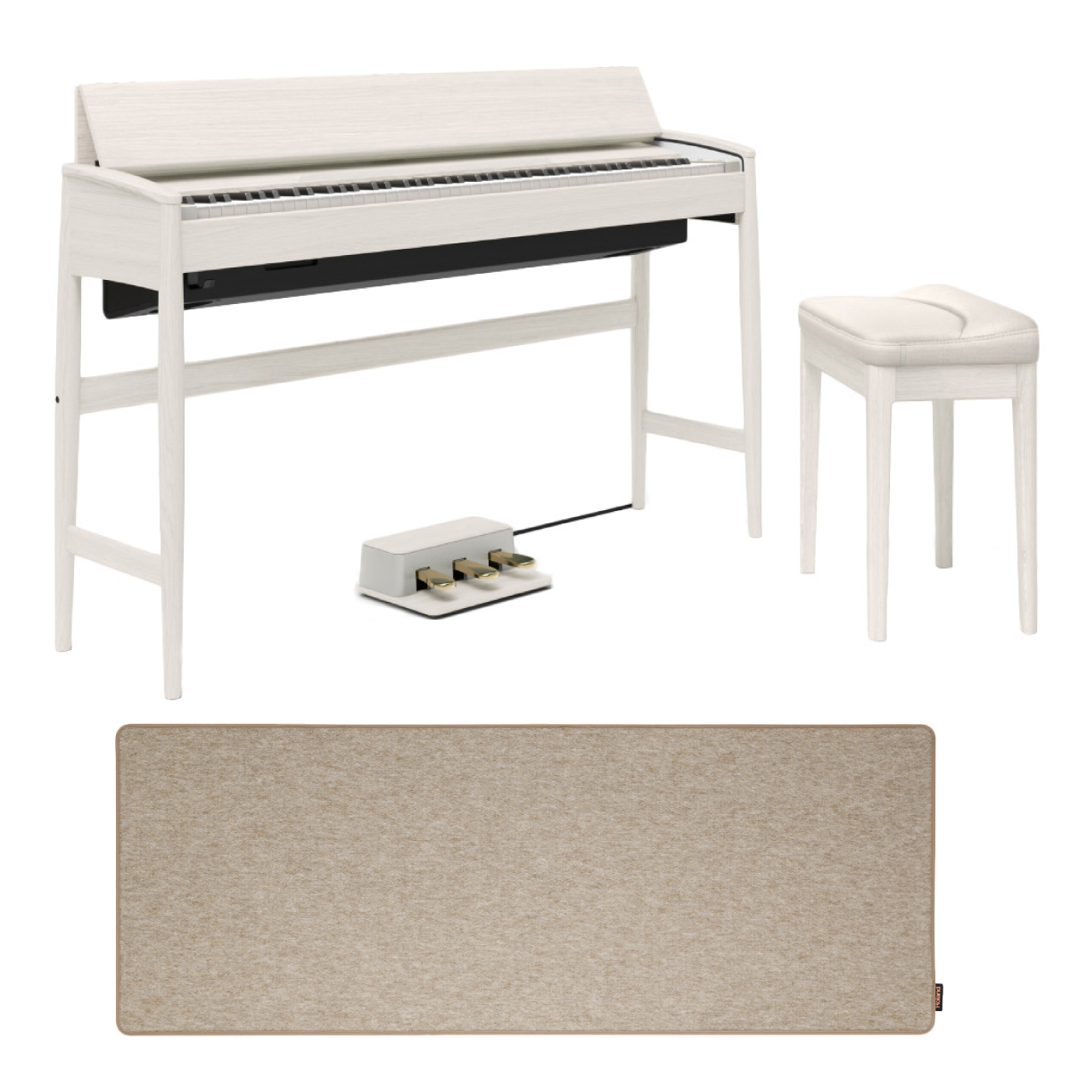 ROLAND KF-10-KS 電子ピアノ 椅子＆ピアノセッティングマット付き シアーホワイト