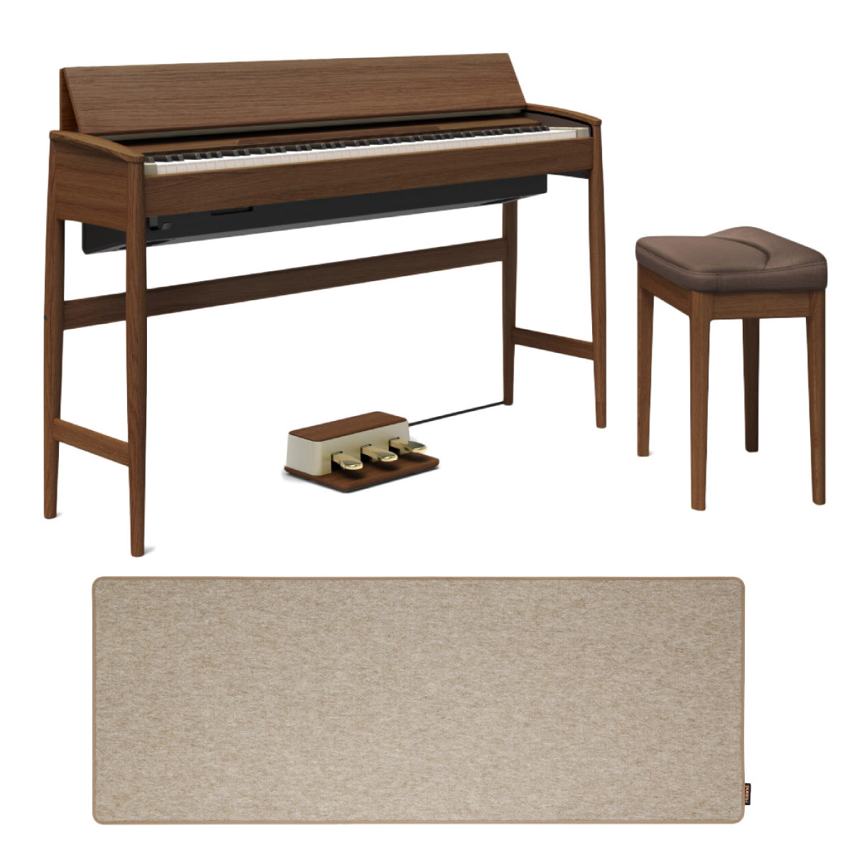 ROLAND KF-10-KW 電子ピアノ 椅子＆ピアノセッティングマット付き ウォルナット