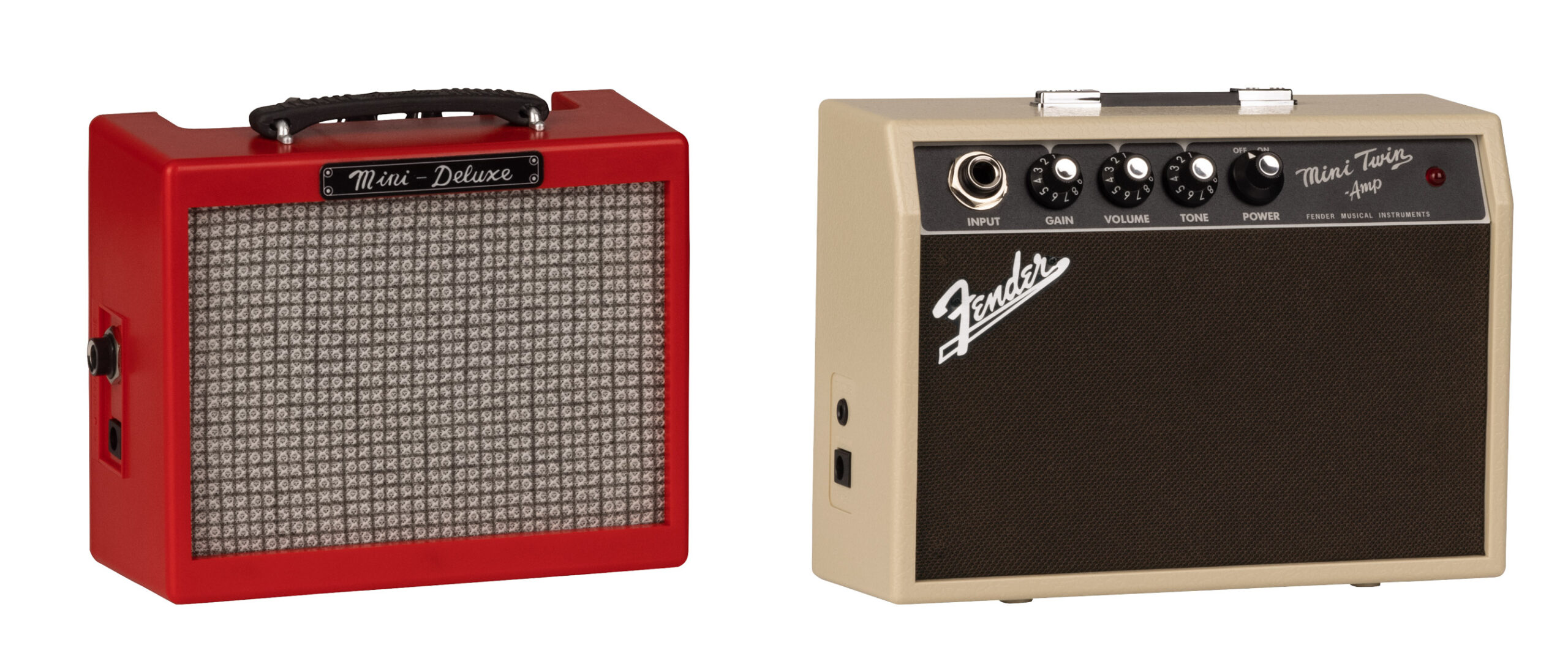 Fender（フェンダー）からミニアンプ「Mini Deluxe Amp Red」と「Mini ’65 Twin Amp Blonde」が発売！
