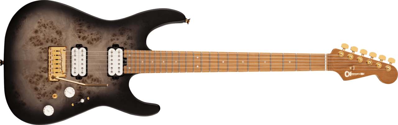 Charvel Pro-Mod DK24 HH 2PT CM Poplar Burl Transparent Black Burst エレキギター