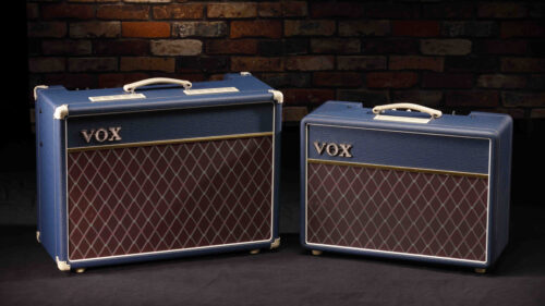 VOX(ヴォックス)より濃い青色のレザーを絡った AC10/15 カスタムのリミテッド・モデルが発売！