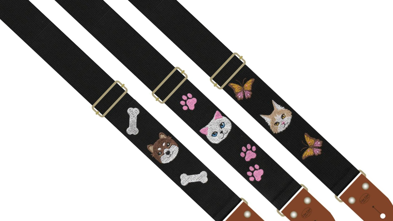 LIVE LINE（ライブライン）から犬・猫好きにはたまらない ユニークなアニマル刺繍のギターストラップが発売！