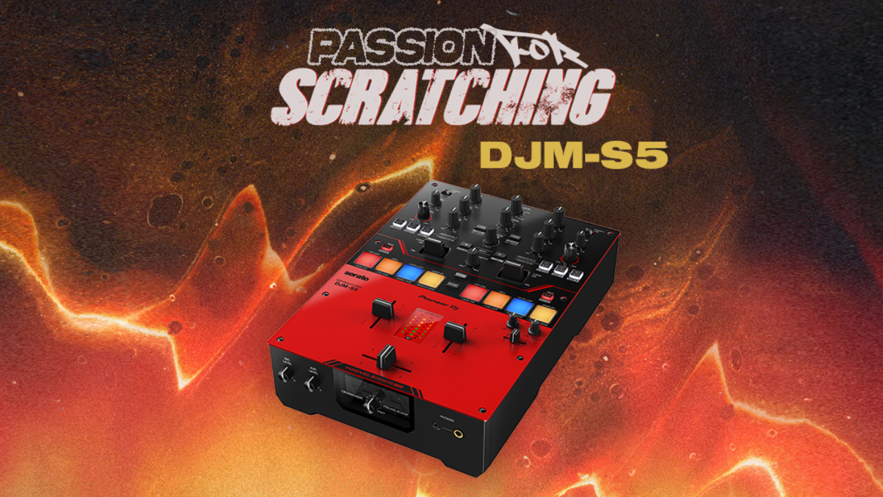 Pioneer DJ（パイオニアDJ）からグロスレッドカラーが印象的なSerato DJ Pro対応のスクラッチスタイル 2ch DJミキサー「DJM-S5」が発売