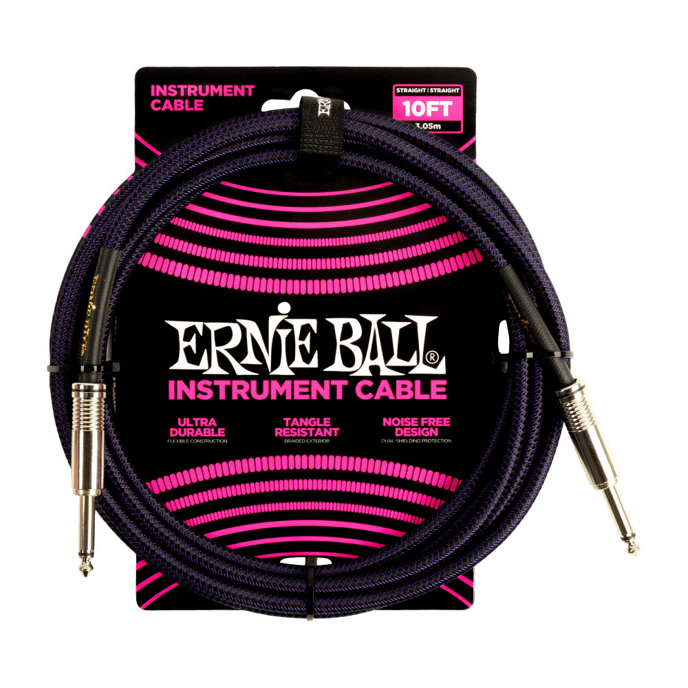 ERNIE BALL 6393 GT CABLE 10' SS PRBK ギターケーブル