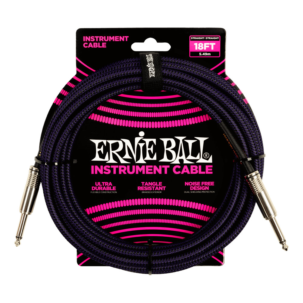 ERNIE BALL 6395 GT CABLE 18' SS PRBK ギターケーブル