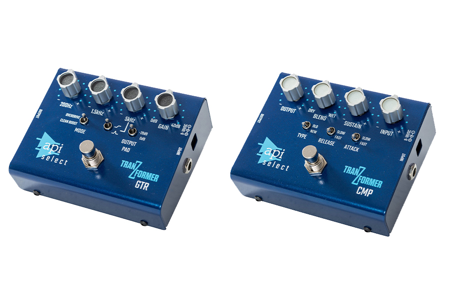 API（エーピーアイ）から超高音質ギターペダル 2機種 EQ/ブースト「TranZformer GTR」とコンプ「TranZformer CMP」が発売！