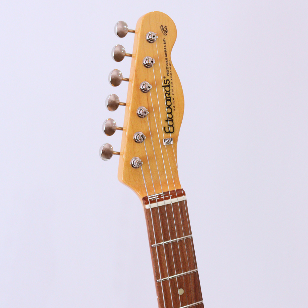 プロジェクトセカイ カラフルステージ（プロセカ）に登場するバンドLeo/needのメンバー星乃一歌モデル風エレキギターでカスタムテレキャスタータイプのEDWARDS（エドワーズ） E-TE98CTM LPB（レイクプラシッドブルー）のヘッド
