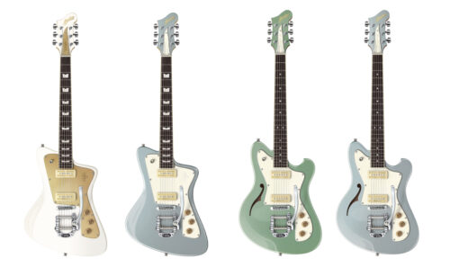 Baum Guitars（バウムギターズ）からレトロなルックス、軽量マホガニー材使用ラッカー仕上げのビグスビーアーム仕様のギター4機種が発売！