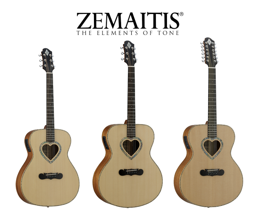 【最新品得価】Zemaitis ハート型　エレアコ　ZAD-100-E chay ケース付き ギター