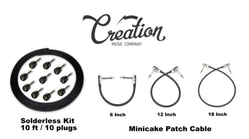 Creation Music Company（クリエイションミュージックカンパニー）からソルダーレス パッチケーブル制作キット「Solderless Kit 10 ft / 10 plugs」と超小型Minicakeコネクタのパッチケーブル「Minicake Patch Cable」が発売！