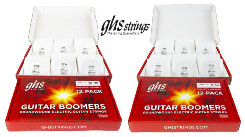 GHS（ガス）から定番エレキギター弦のお得な12セット入りパッケージ「Guitar Boomers 12-PACK」が登場!!