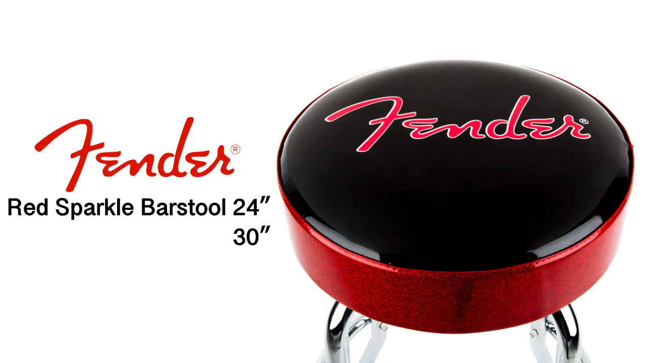 Fender（フェンダー)より、Fenderレッドスパークルロゴが目を惹くバースツール「Red Sparkle Barstool」が登場！