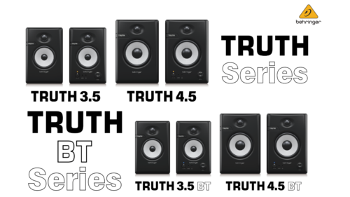 BEHRINGER(ベリンガー)から、非常にリニアな出力を誇るコンパクトなスタジオモニタースピーカー「TRUTHシリーズ」にBluetooth対応機種を含めた4機種が発売！