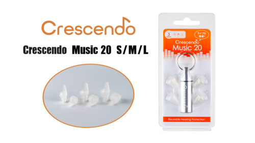 Crescendo（クレッシェンド）より ライブやフェスに最適な耳栓「Music」にSサイズのイヤーチップを追加同梱したリニューアルモデル「Music 20」が発売！