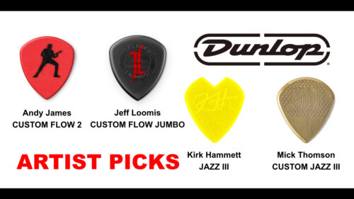 Jim Dunlop（ジムダンロップ）から アンディ・ジェームズ、ジェフ・ルーミス、カーク・ハメット、ミック・トムソンの新しいシグネチャー ギターピックが発売！