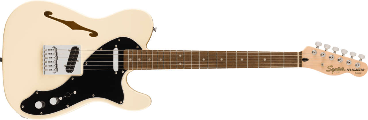 Squier スクワイヤー スクワイア Affinity Series Telecaster Thinline Laurel Fingerboard Black Pickguard Olympic White