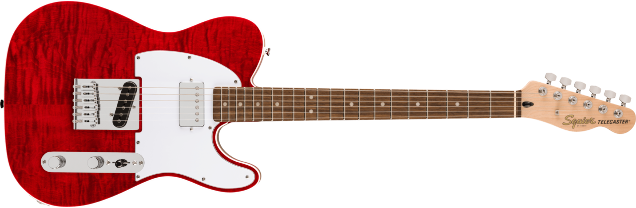 Squier スクワイヤー スクワイア Affinity Series Telecaster FMT SH Laurel Fingerboard White Pickguard Crimson Red Transparent 