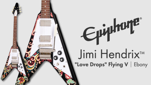 Epiphone（エピフォン）インスパイアード・バイ・ギブソンカスタム・シリーズから「Jimi Hendrix “Love Drops” Flying V」の復刻モデルが発売！