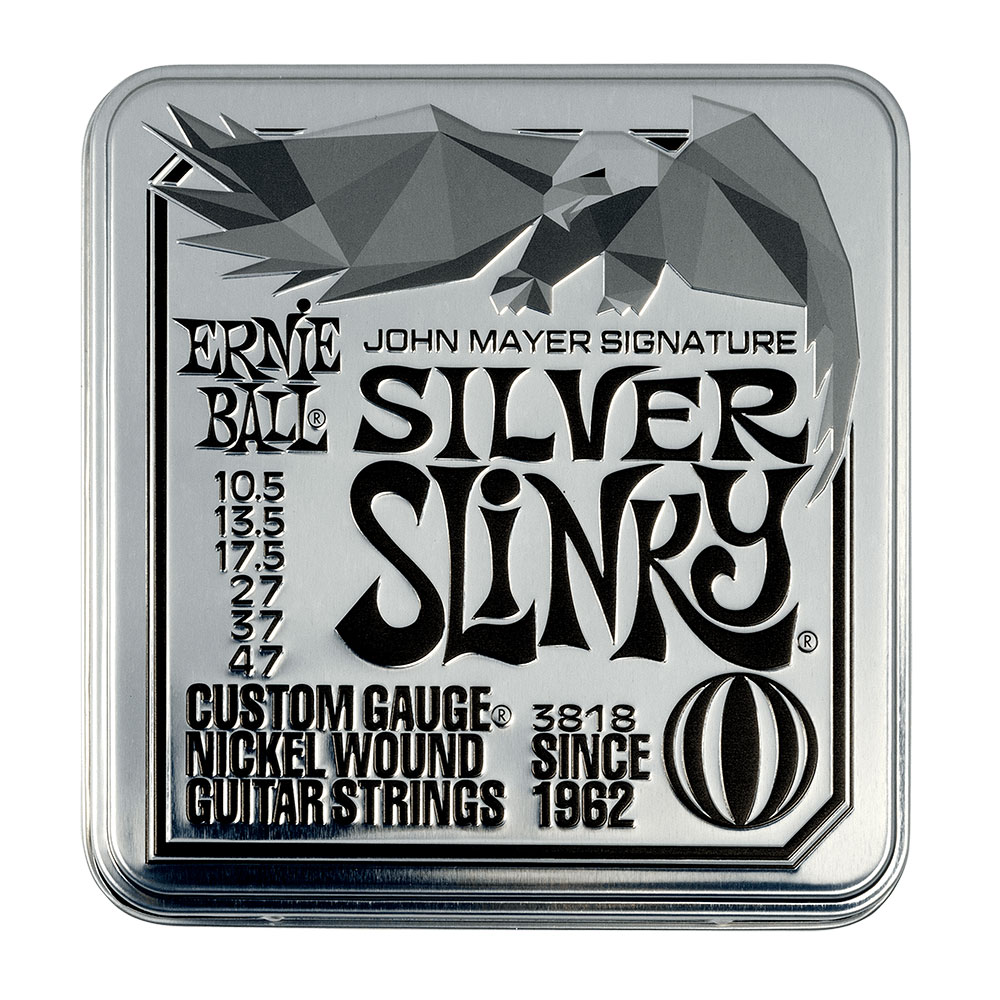 【3セット】 ERNIE BALL アーニーボール 10.5-47 Silver Slinky (3818) 3セット入り缶パック John Mayer Signature ジョン・メイヤー