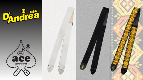 D’Andrea（ダンドレア）から多くの偉大なギタリストに使用された「エースストラップ」のリイシューモデル”Ace Guitar Straps”に新色3色が登場！