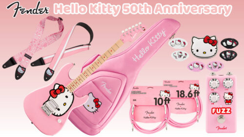 フェンダーミュージックがハローキティ生誕50周年を記念して「Fender x Hello Kitty」コラボレーションアイテムを限定で発売！