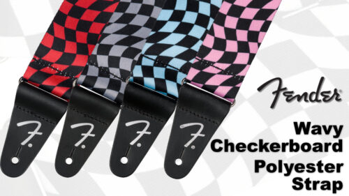 Fender（フェンダー）からユニークな波模様のチェッカーボードをあしらったストラップ「Wavy Checkerboard Polyester Strap」が発売！