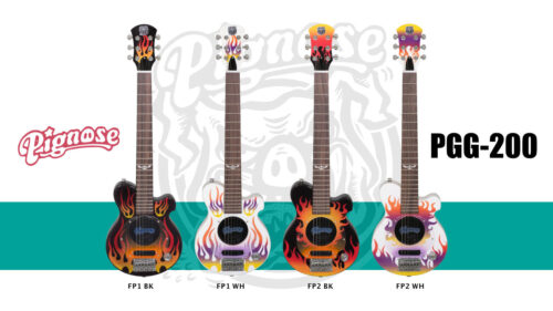 Pignose（ピグノーズ）アンプのコンセプトを受け継いだユニークかつ実用的なコンパクトギター「PGG-200」にファイヤーパターンを採用した限定モデルが登場！