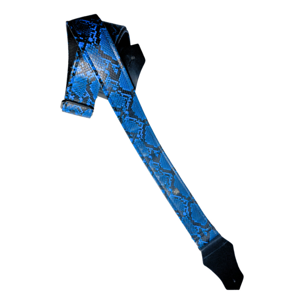 ゲットムゲットム Electric Snake Guitar Strap Blue Snake ギターストラップ