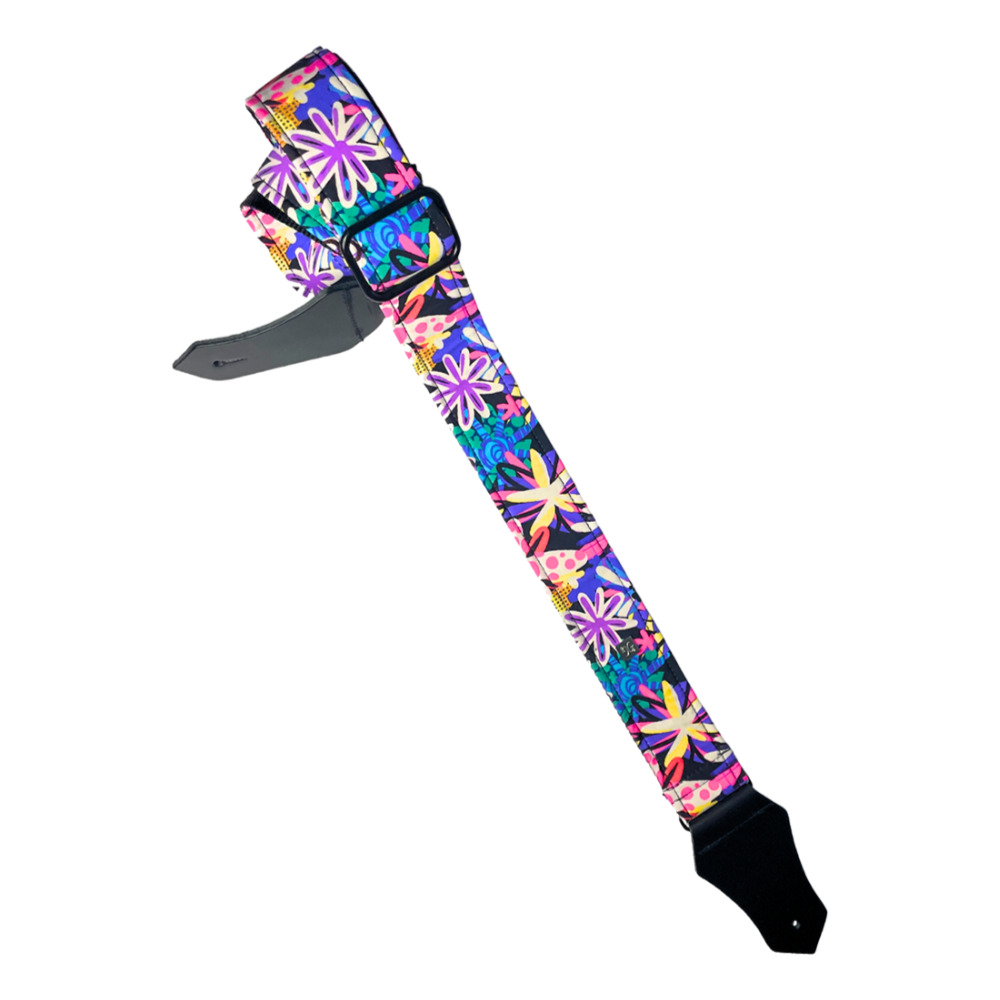 Get'm Get'm ゲットムゲットム Good Vibes Guitar Strap Groovy Flowers ギターストラップ