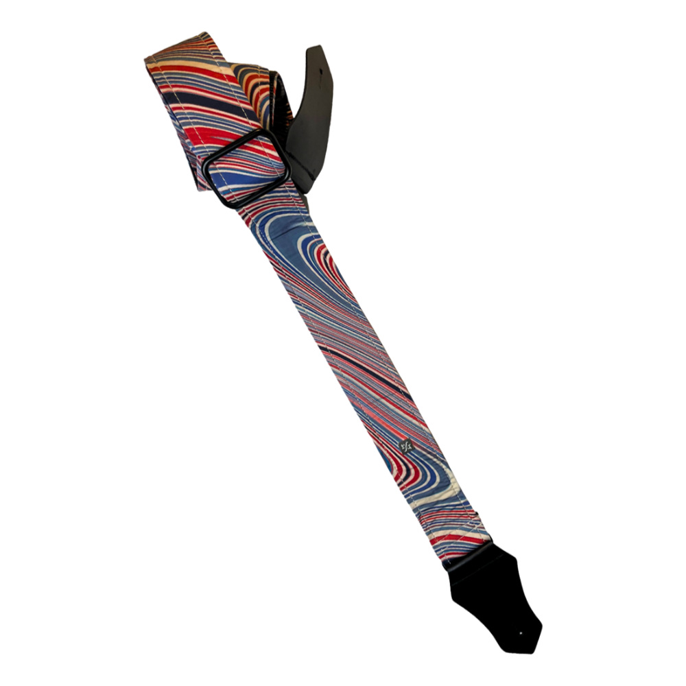 Get'm Get'm ゲットムゲットム Good Vibes Guitar Strap Groovy Red White & Blue ギターストラップ