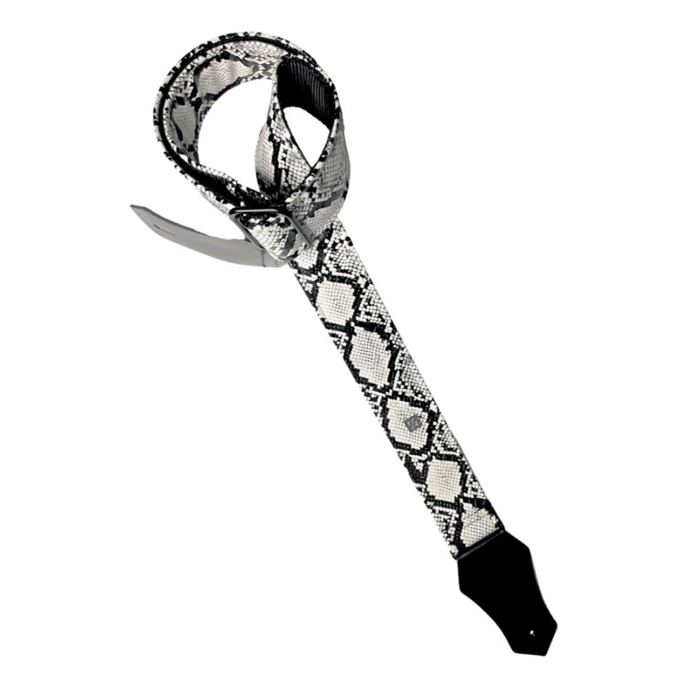 Get'm Get'm ゲットムゲットム Electric Snake Guitar Strap White Snake ギターストラップ