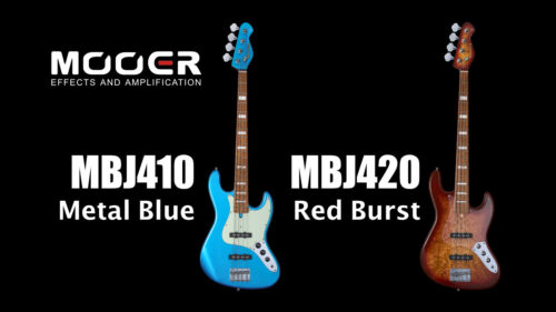Mooer（ムーアー）から トラディショナルなシェイプと演奏性を持つエレキベース「MBJ410 Metal Blue」「MBJ420 Red Burst」が発売！