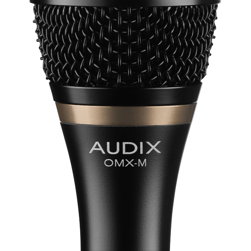 マイク AUDIX OMX-M ボーカル用ダイナミックマイク Mid-Tight マイクスタンドに設置したボーカル向き