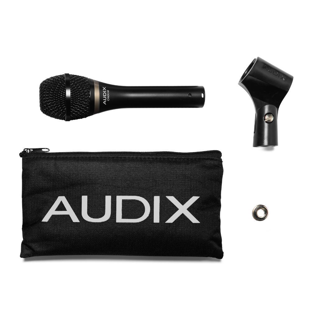 マイク AUDIX OMX-M ボーカル用ダイナミックマイク Mid-Tight マイクスタンドに設置したボーカル向き