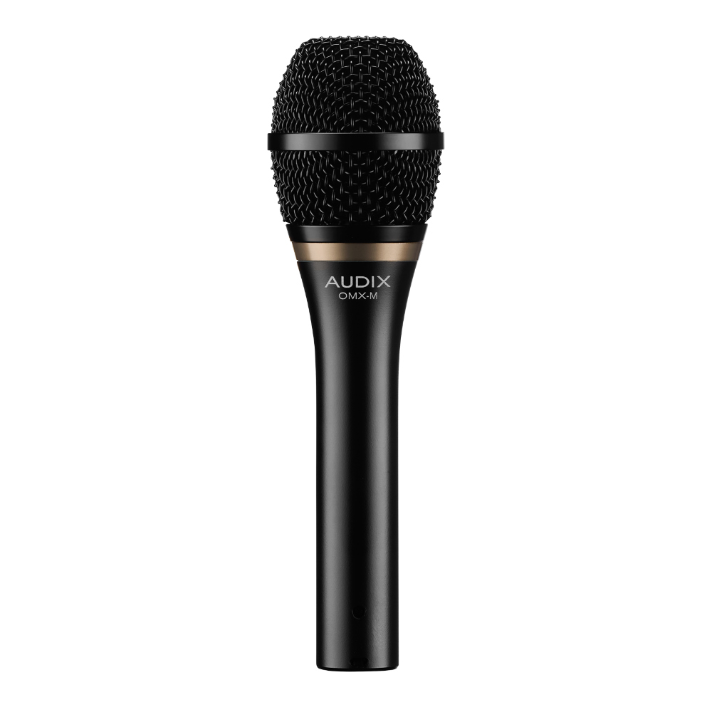 マイク AUDIX OMX-M ボーカル用ダイナミックマイク Mid-Tight マイクスタンドに設置したボーカル向き