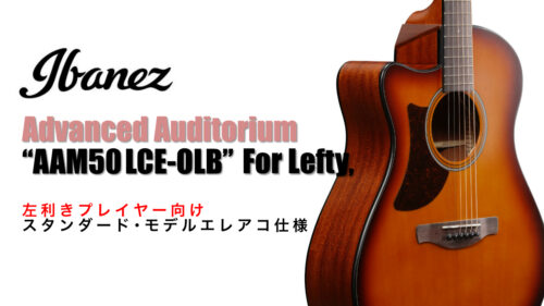 IBANEZ(アイバニーズ)から、左利きプレイヤー向けスタンダードモデルのエレアコ『AAM50LCE-OLB』が発売！