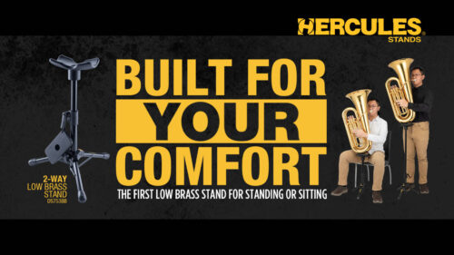 HERCULES（ハーキュレス）からチューバやユーフォニアムなど大型の金管楽器を安定して支えることができるスタンド「DS753BB2 2-Way Low Brass Stand」が発売！