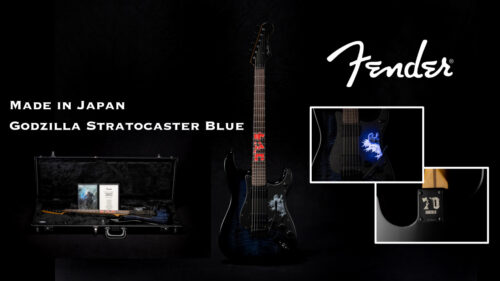 Fender（フェンダー）と 世界的人気の特撮怪獣映画シリーズ「ゴジラ」のコラボレーションモデル「Made in Japan Godzilla Stratocaster Blue」が登場！
