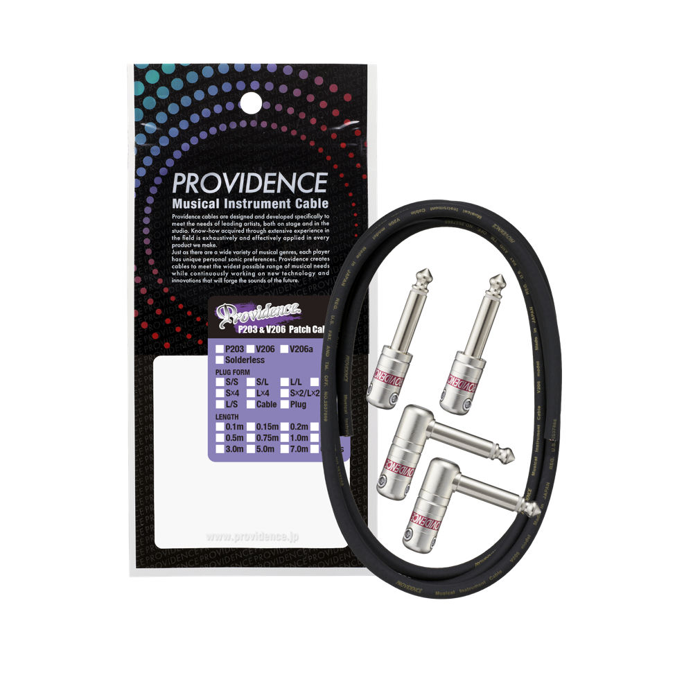Providence プロビデンス V206 model Vital Link Solderless Half Set 1m S型プラグ×2 L型プラグ×2 ソルダーレスケーブルハーフセット ギターケーブル ギターシールド