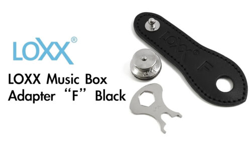 LOXX(ロックス)から、エレアコのボディエンドにあるエンドピンジャックにLOXXストラップロックを取り付けるためのアダプター「LOXX Music Box Adapter“F” Black」が登場！