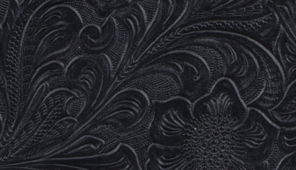 Black Western Tooled Vinyl Covering