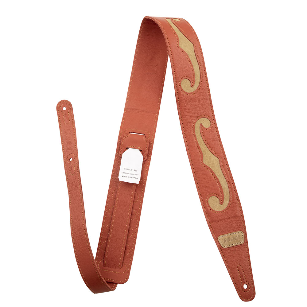 GRETSCH グレッチ F-Holes Leather Strap Orange and Tan 3" ギターストラップ