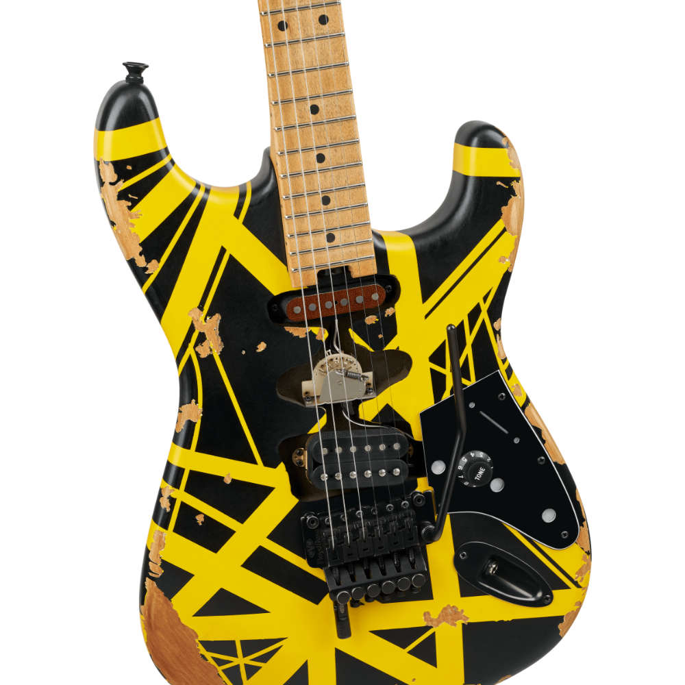 EVH イーブイエイチ Limited Edition Striped Series Frankenstein Frankie Black with Yellow Stripes Aged エレキギター