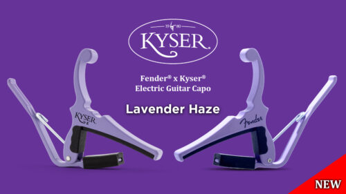 Fenderギターの指板に正確な力量と角度でフィットするよう精密にデザインされた Kyser(カイザー)×Fender エレキギター用カポタストに新色「KGEFLHA」が追加発売！