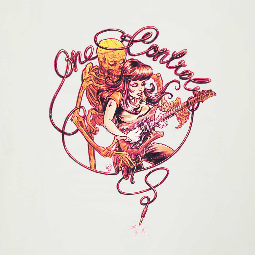 One Control ワンコントロール the Skull with Girl ロングTシャツ ヴィンテージナチュラル 長袖