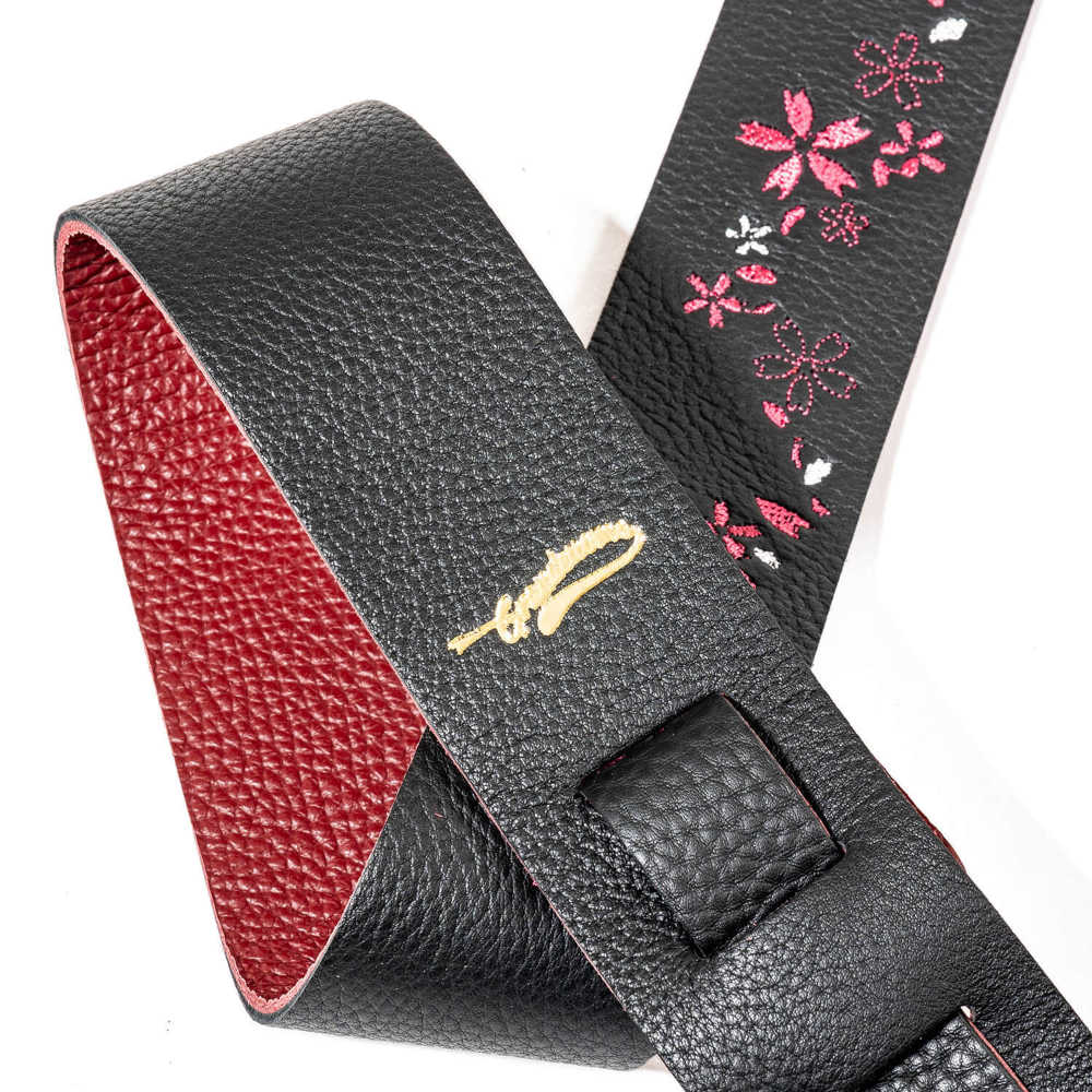 Grande uomo グランデウオモ KOS-RS50-CB 紅桜 50mm BK/CB ギターストラップ